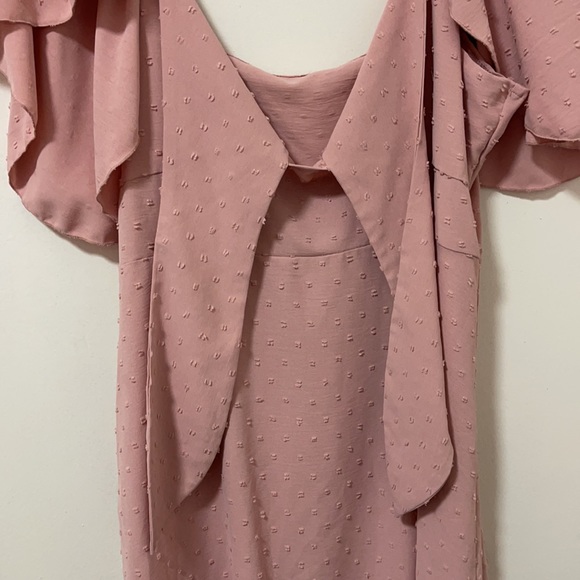 SHEIN Knot Front Ruffle Trim Tie Backless A-line Dress - Picture 3 of 8